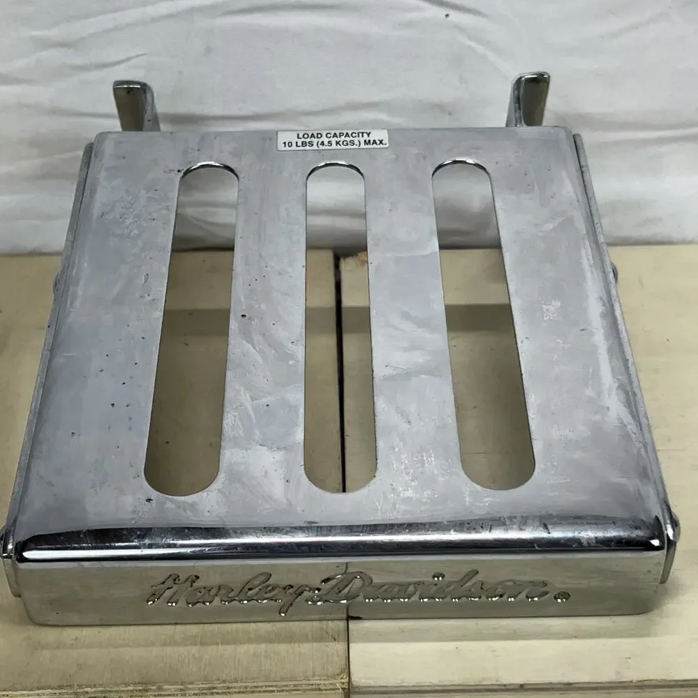 Vintage 1986 Harley-Davidson Motorcycle Chrome Luggage Platform Rack